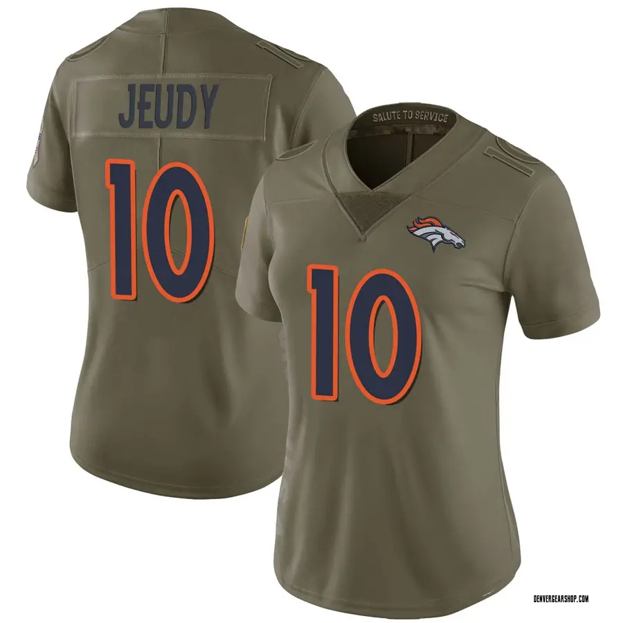 Green Women's Jerry Jeudy Denver Broncos Limited 2017 Salute to Service Jersey