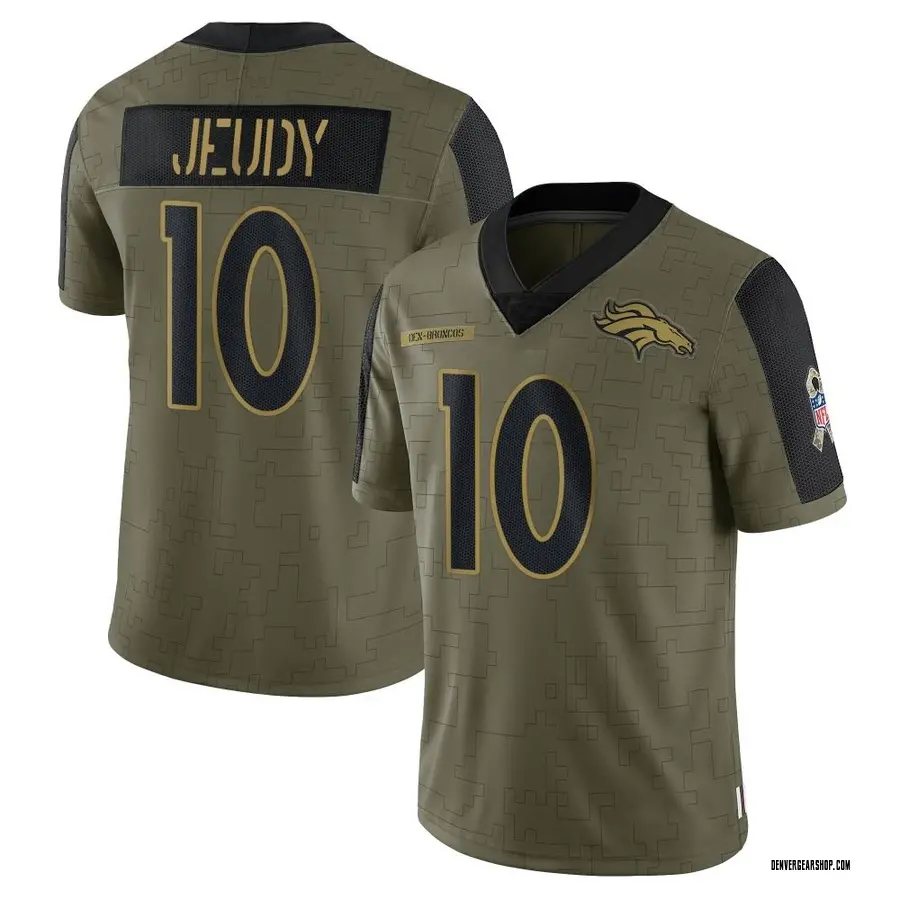 Olive Youth Jerry Jeudy Denver Broncos Limited 2021 Salute To Service Jersey