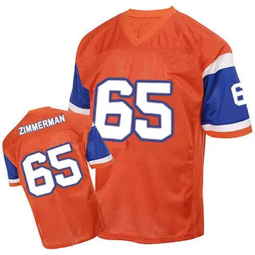Orange Men's Gary Zimmerman Denver Broncos Authentic Mitchell And Ness Throwback Jersey