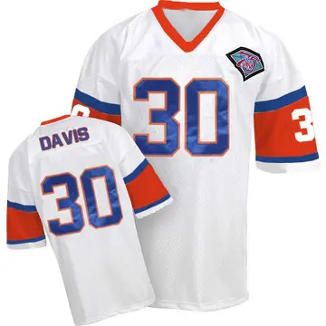 White Men's Terrell Davis Denver Broncos Authentic Mitchell And Ness Throwback Jersey